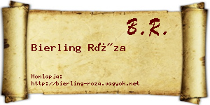 Bierling Róza névjegykártya