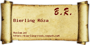 Bierling Róza névjegykártya